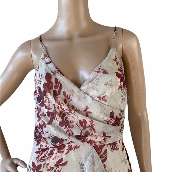 New ASOS Design Cami Women's V-Neck Pleated Layered Rustic Floral Maxi Dress 6 - Picture 4 of 13